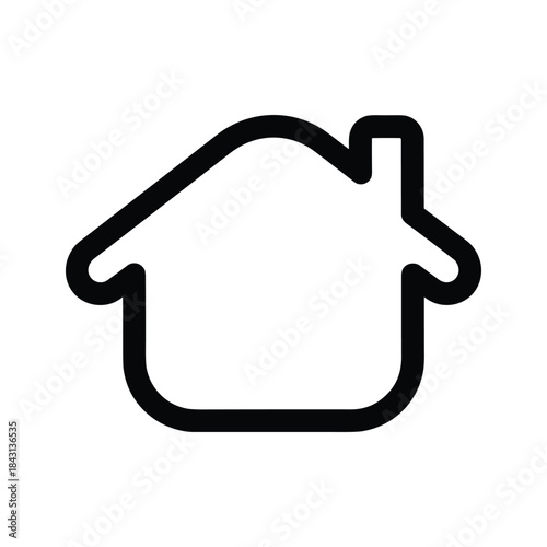 Simple house icon with chimney