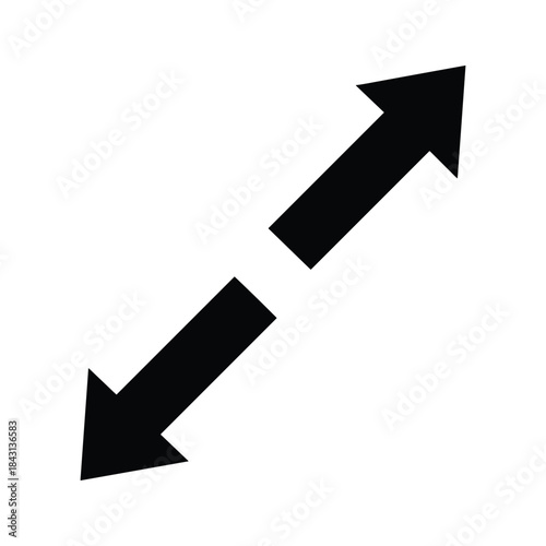 Black arrows pointing in opposite directions on white background