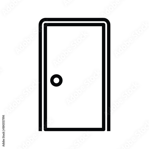 Simple door icon with black outline