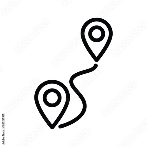 Location pin navigation route