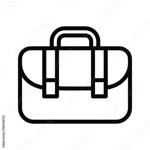 Simple black briefcase icon on white background