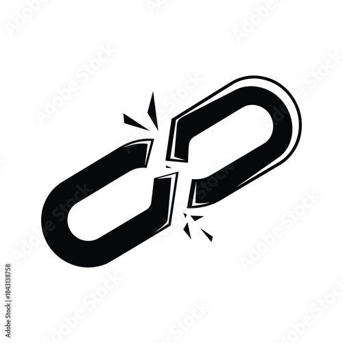 Broken chain link symbolizing freedom