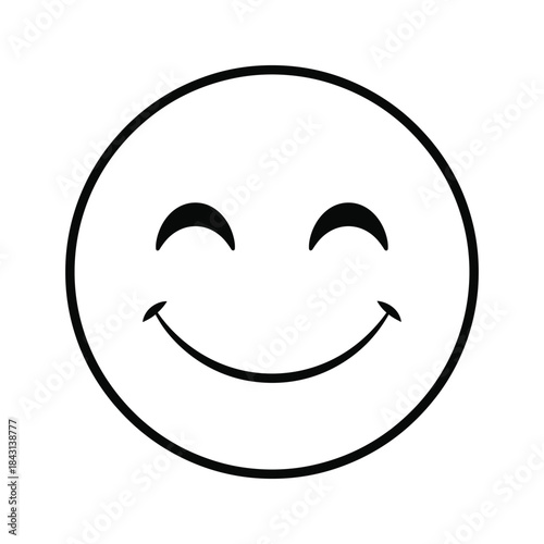 Happy smiley face with closed eyes