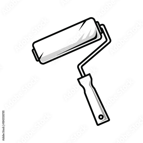 Paint roller isolated on white background