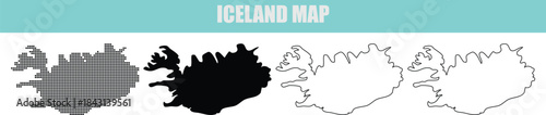 Iceland Map Silhouette Vector Illustration