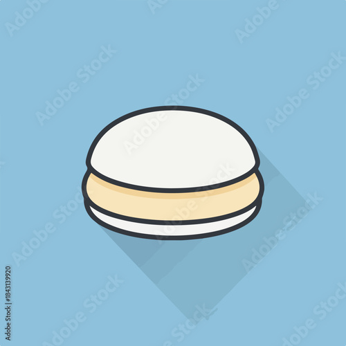 White creamfilled sandwich or dessert, suitable for food menus, recipe websites, food blogs, bakery promotions, and social media content.