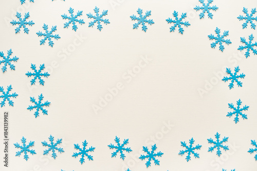 christmas background with snowflakes. Blue snowflake background. Snowflake texture.