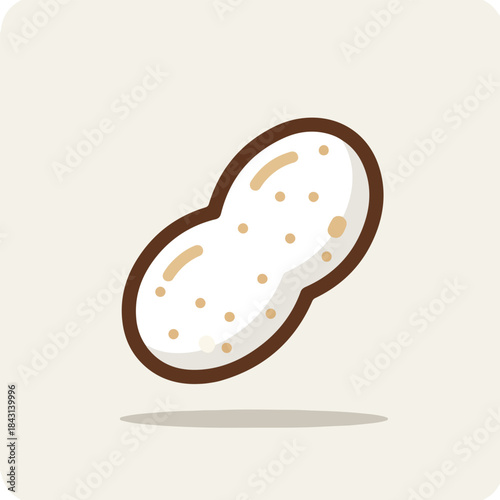 Simple peanut illustration on beige background, suitable for food blogs, packaging designs, and advertisements in need of a natural touch.