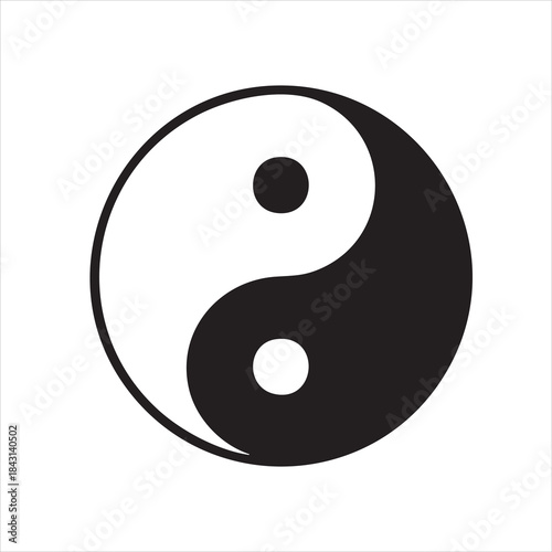 yin yang symbol on white
