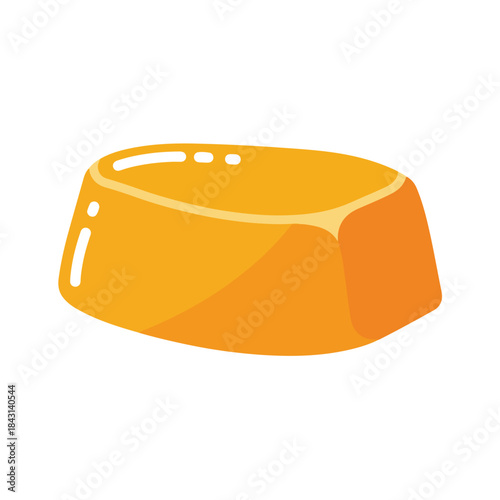 Cartoonstyle amber block suitable for education materials, presentations, and websites needing a unique and engaging illustration of a mineral.