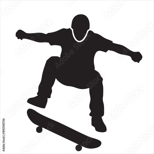 skateboarder silhouette vector