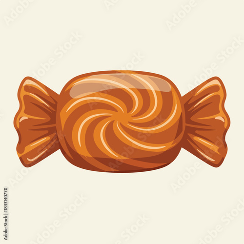 Caramel candy suitable for branding, packaging, or confectionery projects. Perfect for food related designs seeking sweet and appetizing visuals.