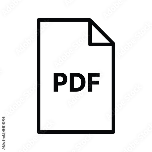 Pdf document icon on white background