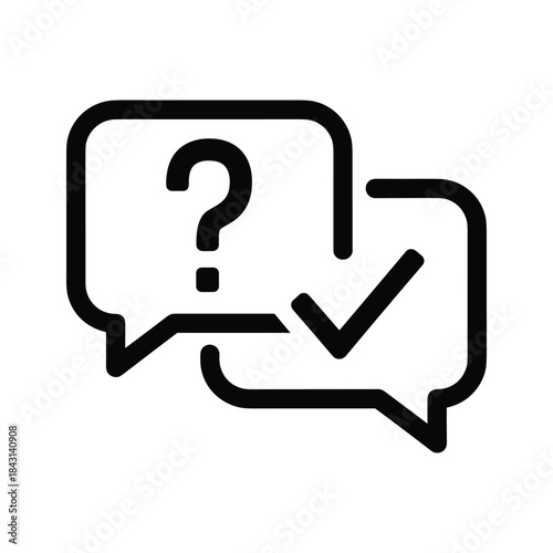 Question and answer symbol in speech bubbles