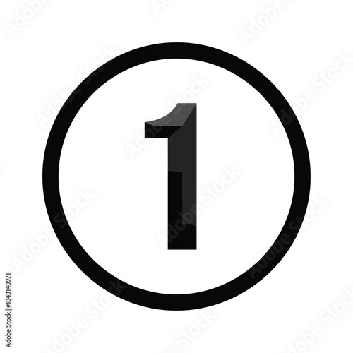 Number one symbol in circle