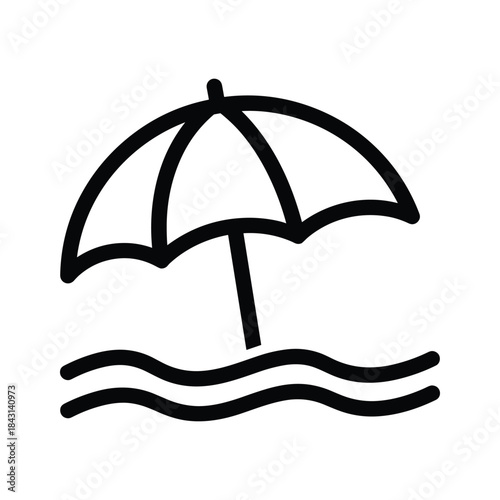 Beach umbrella over water