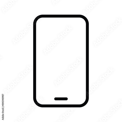 Simple mobile phone icon on white background