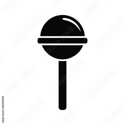 Simple black maraca icon on white background