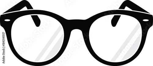 Black Eyeglasses Silhouette Vector