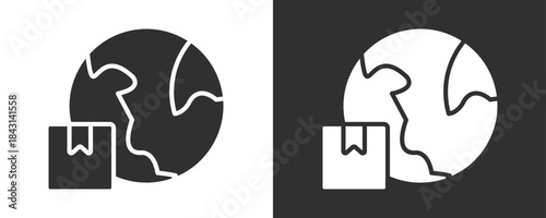 Worldwide Icon Set Vector Collection Isolated In Black And White