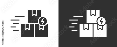 Fast Delivery Icon Set Vector Collection Isolated In Black And White