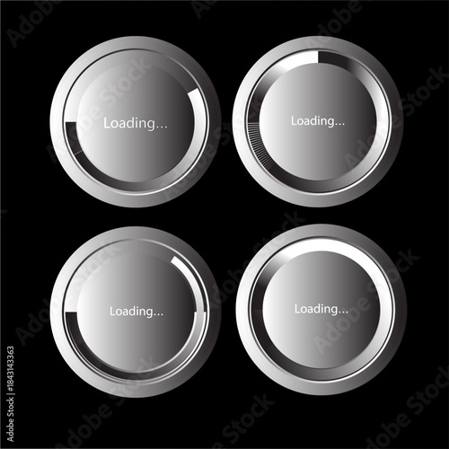 Loading icons progress bar Buffer loader or preloader loading bar signs download upload progress sign symbol buttons