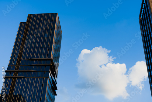 architecture, background, blue, building, business, business area, city, city...