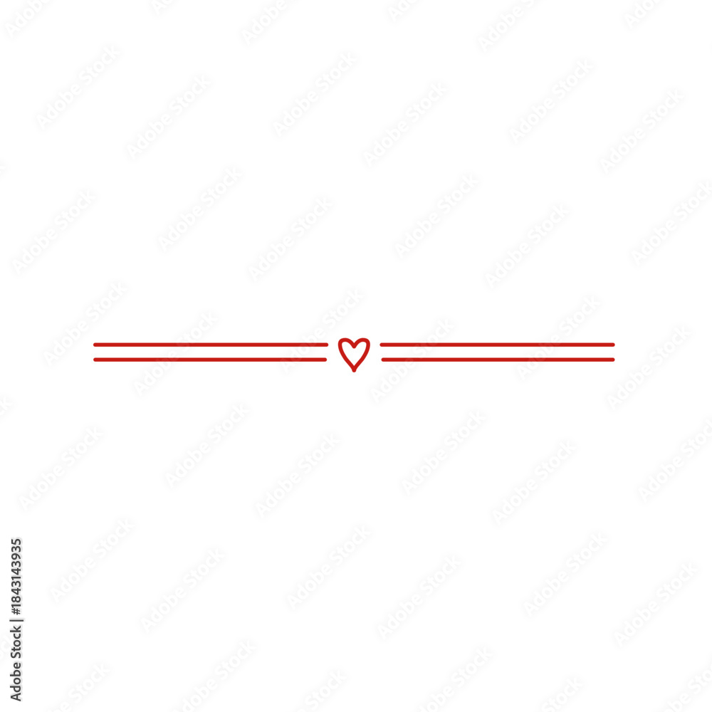 Fototapeta premium Text divider with heart doodle 