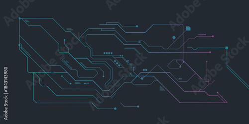 Abstract technology circuit board lines futuristic vector background