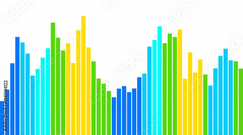 Colorful bar chart data visualization vector illustration