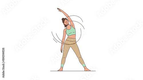 Woman doing yoga or stretching exercise, fitness, healthy lifestyle concept image