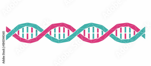 Polygonal DNA helix representing science and genetics vector illustration