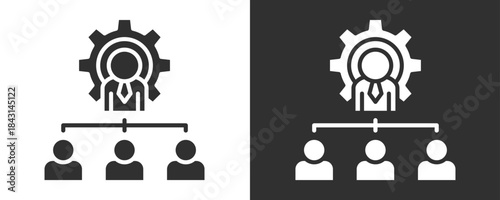 Project Team Icon Set Vector Collection Isolated In Black And White