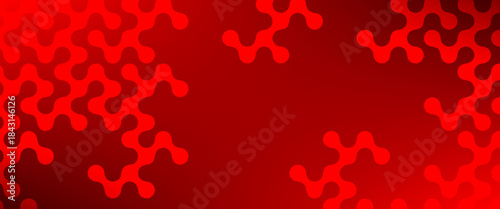 Bold red abstract vector background with repeating organic puzzle-like shapes, smooth curves, and a modern geometric pattern on a deep red gradient backdrop.