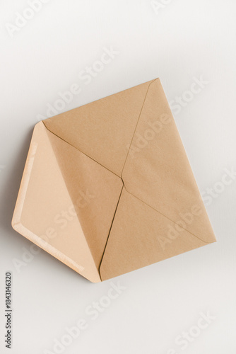 brown envelope isolated on white. Kraft envelope on a white background.