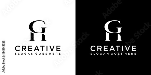GH or HG initial letter logo design vector