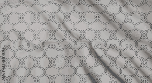 Abstract Geometric Pattern on Textured Fabric Background textile