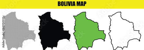 Dotted gradient Bolivia map for backgrounds, brochures, web, infographics, and digital media. Vector illustration isolated on white background.