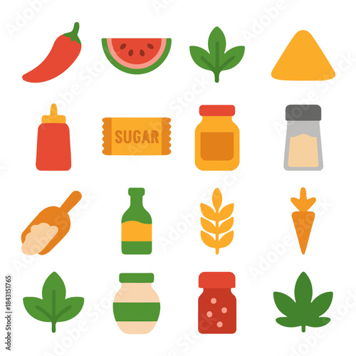 Culinary Composition: A vibrant array of essential ingredients, artistically arranged to celebrate the fundamentals of flavor and nutrition, offering a visual symphony of tastes.