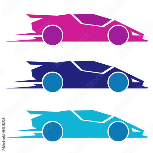 modern fast sport car speed logo icon