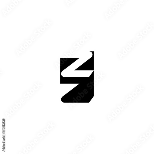 Free Download ZZ Negative Space Monogram Logo – Modern Minimal Lettermark Design - GFXLoad