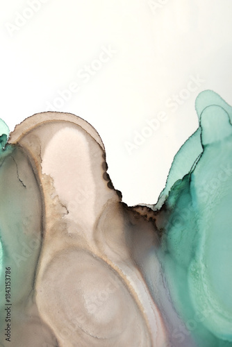 background of ink waves in brown on white