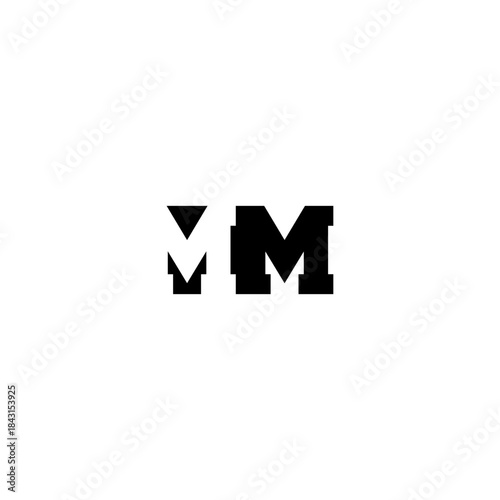 Free Download MM Negative Space Monogram Logo – Modern Minimal Lettermark Design - GFXLoad
