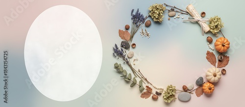 柔らかな季節感を添える淡色トーンのデコレーション配置