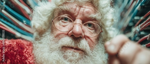 Merry tech-mas: a new take on santa in the digital age. Fantasy poster. Santa claus and the tablet: a nerdy sysadmin's festive journey. Epic poster. Movie artwork.