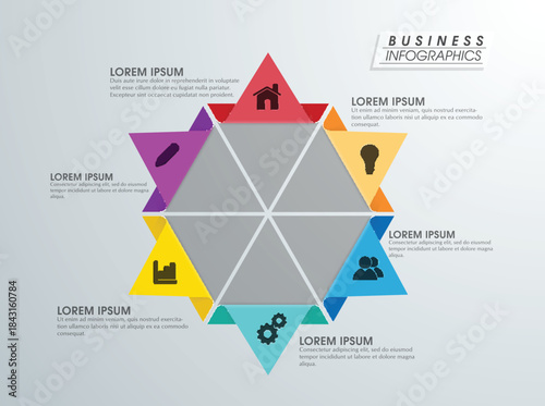 creative colorful infographic element with different symbols for business purpose