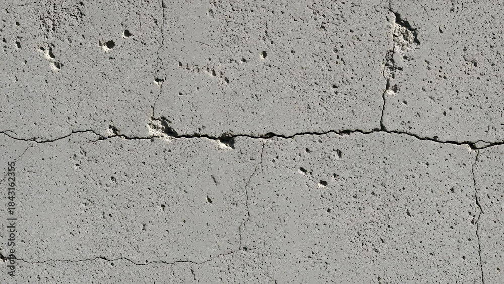Fototapeta premium Cracked concrete surface with visible damage and wear