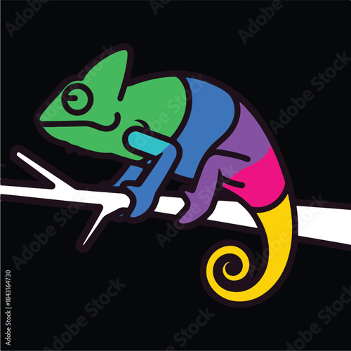 Colorful Chameleon Perched on a Branch Vibrant and EyeCatching.