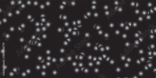 Abstract representation of molecules in a dark background.
