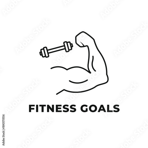 fitness goals icon vector design concept outline style